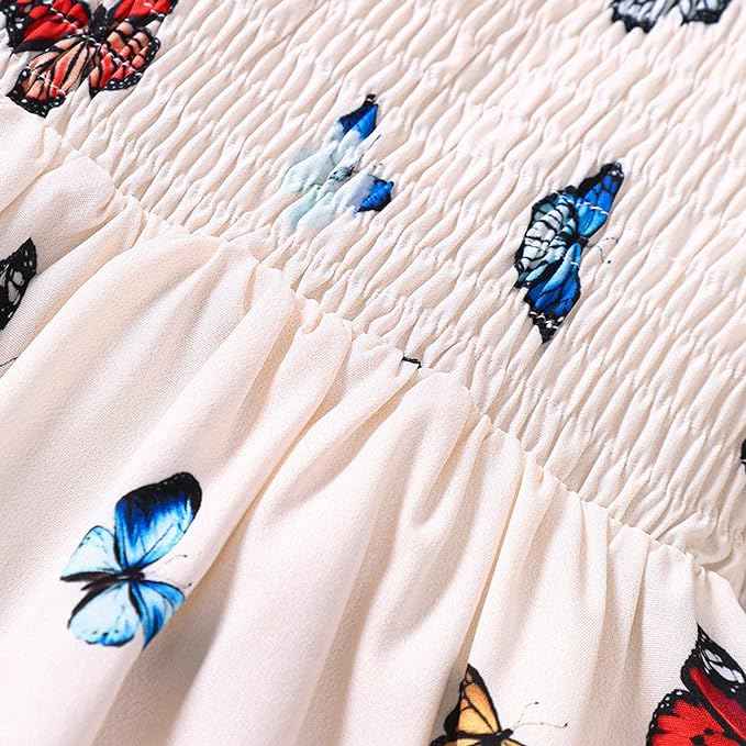 Smocked Children Clothing Butterfly Pattern Dresses for Baby Playsuits Bodysuits High Quality Children's Clothing K-Embroidery