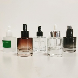 New Design Cosmetic Cylinder Round Frosted clear Transparent 1oz 30ml Hair Oil Glass Dropper <b>Bottle</b> Thick Bottom - Product Image 3