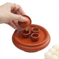 Plateau à thé rond Zisha de style chinois, mini-réservoir d'eau, ensemble de thé portable pour voyage en plein air parent-enfant, jouet pour le thé de l'après-midi, Chaozhou
