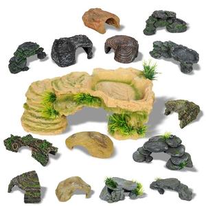 Innen- und Außenbereich Baumstamm-Fluchthöhle Reptilien-Sonnenplattform Harz-Kletterversteck Dekorative Harz-Aquariumdekoration - Product Image 5