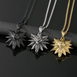 Collar con Colgante de Cabeza de Lobo de The Witcher 3, Estilo Punk de Acero de Titanio con Forma de Animal, para Hombre, Comercio Exterior, AliExpress - Product Image 5