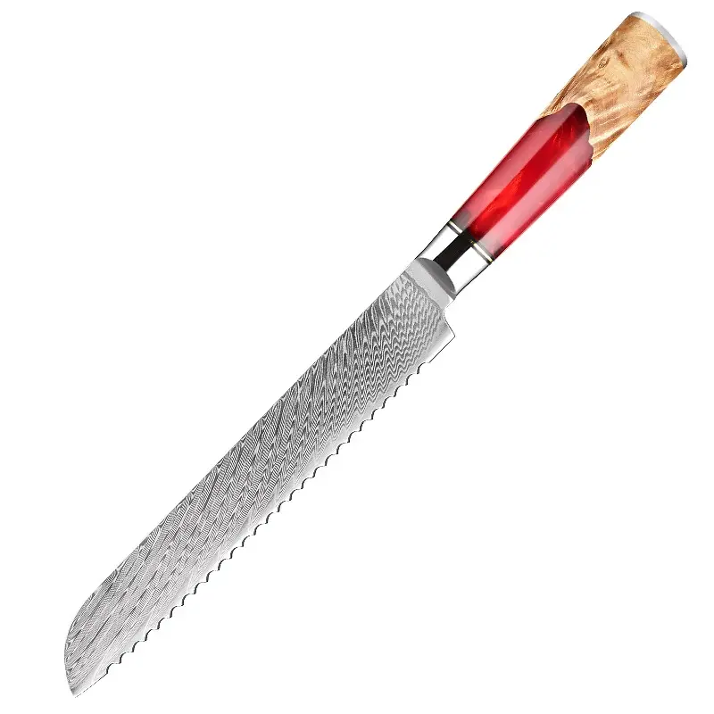 Нож для резки хлеба из дамасской стали, 8 дюймов