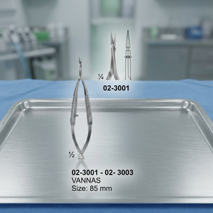 Tijeras Quirúrgicas Oftálmicas Vannas Micro Scissor Tipo Resorte de 150 mm, Acero Inoxidable, Reutilizables, Manuales, Certificación CE, Uso Médico - Product Image 3