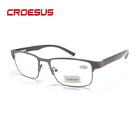 Fashion Man Metal Frames Anti Blue Light Lens Readers Magnifying Computer Reading Glasses for Office Work Eye Protection