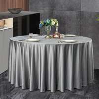 Nappe Ronde Moderne pour Banquet d'Hôtel, Tissu Satiné Épais Tissé, Lavable, Couleur Unie, Utilisation en Restaurant