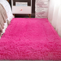 Tapis en peluche de grande taille, tapis moelleux et duveteux, tapis doux pour filles, décoration de salon, tapis rouge duveteux