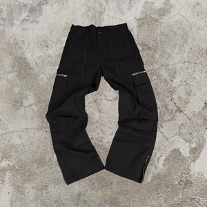 Pantalones DE TRABAJO holgados informales personalizados para hombre, pantalones Cargo de pierna ancha con bolsillos laterales de sarga de algodón 100% - Product Image 2