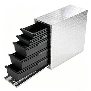 Boîte à outils en aluminium verrouillable, placard de rangement en tôle diamantée polie pour usage extérieur - Product Image 5