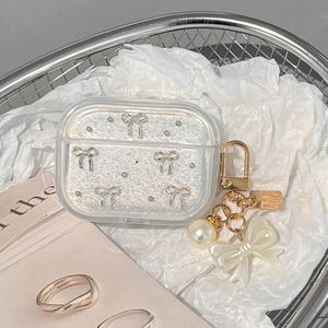 Nouvelle coque de protection 3D avec nœud papillon pour AirPods Pro 1 2 3, transparente, pailletée, en TPU souple, pour AirPods 1 2 3 4, étui pour écouteurs - Product Image 4