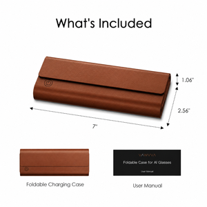 Étui de charge pliable en cuir PU, chargeur portable 2000 mAh avec indicateur LED, nouvelle sacoche de charge pour <span class=keywords><strong>lunettes</strong></span> <span class=keywords><strong>RayBan</strong></span> Meta AI - Product Image 6