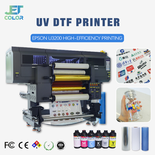 24inch All in One Gold Silver UV DTF Printing and Crystal Sticker Transfers Sticker Impresora A1 UV DTF Printer With 4 I3200 U1