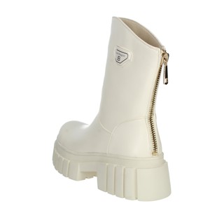 Stivaletti bassi da donna color crema 8289 con chiusura Slip-On stivaletto da neve traspirante tacco 5cm stile coreano suola alta per autunno inverno - Product Image 2