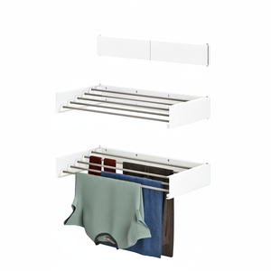 Séchoir à linge mural pliable rétractable moderne de haute qualité en acier inoxydable | Maison et cuisine de style européen - Product Image 1