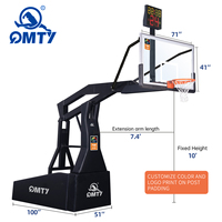Support de basket-ball électro-hydraulique standard FIBA pour compétition, panier de basket-ball portable et mobile