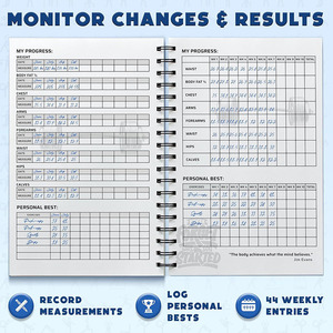 Cuaderno de Fitness Negro Personalizable, Planificador de Tapa Dura con Objetivos de Entrenamiento, <span class=keywords><strong>Diario</strong></span> Semanal A6, <span class=keywords><strong>Diario</strong></span> Espiral, MOQ Flexible - Product Image 2