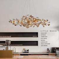 Lustre suspendu en cuivre LED moderne BGST pour décoration intérieure, hôtel, hall de réception, salle de banquet, lustre personnalisé en verre en forme de feuille de ginkgo