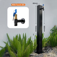 Piliers d'arrosage de jardin autoportants anti-gel, hydrant extérieur en acier inoxydable 304 avec robinet tout en cuivre verrouillable
