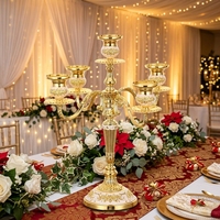 Chandelier en métal fait main à 3/5 têtes, style européen rétro, créatif et romantique, pour dîner aux chandelles de mariage et ornements
