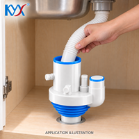 Collecteur de vidange intégré multi-ports en ABS et silicone pour évier de cuisine, connecteur de vidange à sorties multiples, raccord de plomberie pour déviateur d'eau