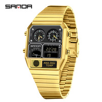 Jam Tangan Pria SANDA 3192 Sport, Jam Tangan Mewah untuk Pria, Layar Ganda, Tahan Air, Jam Tangan Digital Kreatif