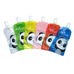 OEM/ODM low MOQ 300ml 500ml Special Shape Squeeze Liquid Stand Up Bag Matte glossy transparent Print Label Juice Spout Pouch