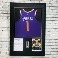 Cadre en bois pour maillot de football Ronaldo, présentoir sportif pour maillot de football et de baseball, avec tissu à motifs animaux et fleurs, pour exposition sur le terrain