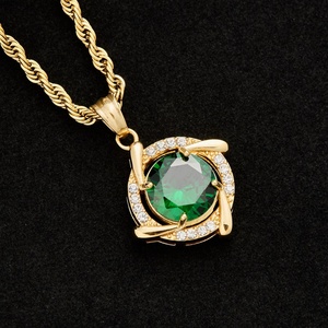 2026 Cross-border New Tungsten Gold Plated Colorful Zircon Necklace <b>Light</b> Luxury Rotating Pendant Necklace Elegant Style - Product Image 2