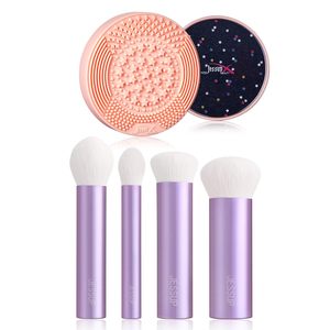 Per Jessup A006 Kabuki Set di pennelli per il trucco con T517 include tappetino per la pulizia e la rimozione del colore spugna in bundle pennelli per il trucco