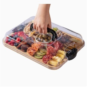 Bandeja de Madera para Delicatessen con Divisiones, Plato para Queso, Frutas y Postres, Uso Residencial - Product Image 2