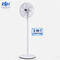 Ventilateur sur pied oscillant électronique puissant 2-en-1 de 13 pouces à 7 pales, pour table et bureau, fabriqué en Chine