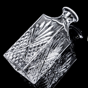 Carafe à whisky en verre <span class=keywords><strong>sans</strong></span> plomb, bouteille à liqueur, verre géométrique gaufré pour la décoration de bar à domicile, cadeau - Product Image 2
