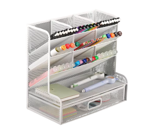 Organizador de Escritorio Simple de Hierro para Almacenamiento de Papelería de Oficina con Cajones Divisores de Gran Capacidad y Estante para Archivos - Product Image 3