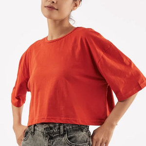 เสื้อยืดครอปท็อปสมัยใหม่ของผู้หญิงแขนสั้นผ้ายืดนุ่มสบายเสื้อผ้าลำลองสำหรับทุกวันสไตล์ฤดูร้อนเสื้อยืดครอปท็อปผู้หญิง - Product Image 1