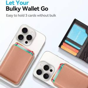 Funda de Teléfono de Cuero PU con Logotipo Personalizado, Tarjetero Magnético para la Parte Trasera del Teléfono, Porta Tarjetas de Crédito para iPhone 17 16 15 <span class=keywords><strong>Pro</strong></span> <span class=keywords><strong>Max</strong></span> - Product Image 2