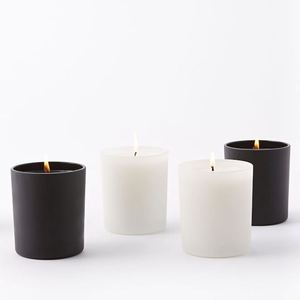 Minimalist Cylinder Jar <b>Candles</b> in Matte Black and Frosted White Glass with Single Wick - Product Image 1