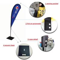 Drapeau sportif personnalisé double face imprimé par transfert thermique pour extérieur avec mât en aluminium et support à pointe de sol