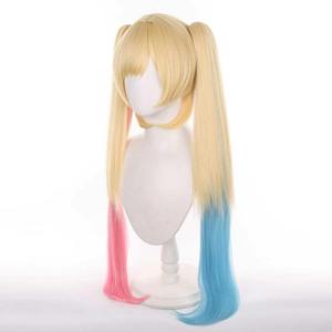 Parrucca Sintetica Lunga 75cm Liscia Bionda Rosa Blu Ombre per Cosplay BanG Dream Nakamachi <span class=keywords><strong>Arale</strong></span>, con Coda di Cavallo, per Halloween - Vendita all'Ingrosso - Product Image 3