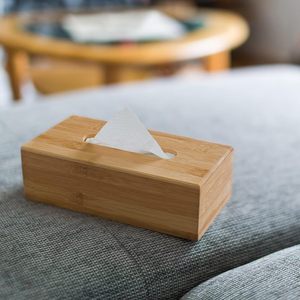 Boîte à mouchoirs en carton de bambou Relax Days 7,5x24x12cm avec base amovible, design moderne, distributeur rectangulaire standard - Product Image 2
