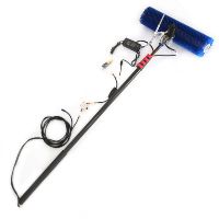 Perche télescopique en aluminium à longue portée avec brosse à poils souples en PP pour le nettoyage des murs-rideaux en verre, écologique