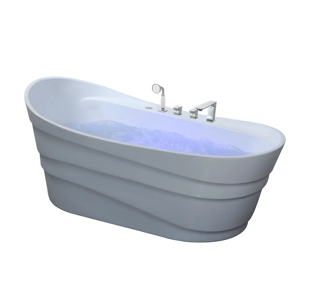 Vasca da bagno per Hotel vasca da massaggio indipendente con getto di massaggio a bolle d'aria forma ovale piscina da bagno di lunghezza 170 cm