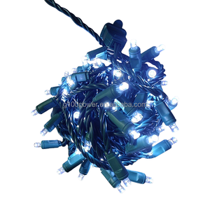 Dây đèn LED Giáng sinh hình nón góc rộng 5mm, 100 bóng, ánh sáng trắng sáng, dài 33', được làm sẵn thành chùm, dùng trang trí ngoài trời thương mại, dài 4 inch - Product Image 2