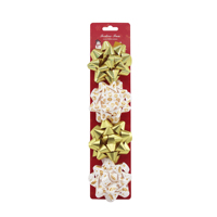 Noeud étoile de Noël personnalisé pour emballages cadeaux et décorations d'arbre, cadeaux de mariage, fêtes d'anniversaire, noeud étoile doré