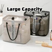 Sac de bain en filet grande capacité, panier de rangement portable à séchage rapide, pliable, pour salle de sport, natation, voyage