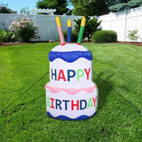 Fournitures de fête d'anniversaire en gros d'usine Gonflables de gâteau cadeau exquis avec décoration gonflable d'anniversaire personnalisée à lumière LED