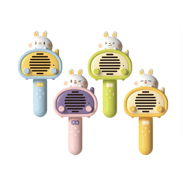 3D Surround Sound Singing Song Toys Cartoon Rabbit Blue Tooth Speaker Microphone Toy for Kids
