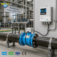 Débitmètre électromagnétique intégré antidéflagrant ATEX pour la mesure des débits de pâte de papier et de liquide noir dans les pipelines de papeteries