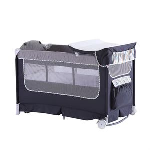 <span class=keywords><strong>Lit</strong></span> de voyage en métal pour bébé avec table à langer et barre à jouets, idéal pour chambre, hôtel, appartement ou salon - Offre Spéciale - Product Image 2