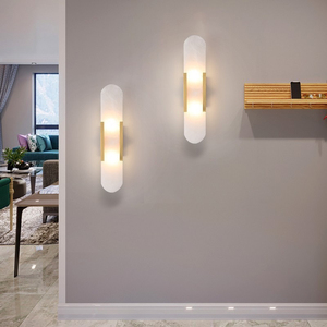Éclairage de couloir créatif applique murale blanc laiteux lumière albâtre luxe moderne led appliques - Product Image 3