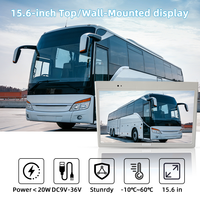 Écran de bus 15,6 pouces HD, lecteur multimédia monté au plafond, moniteur TV de bus, écran fixe AV, signalisation numérique pour véhicule