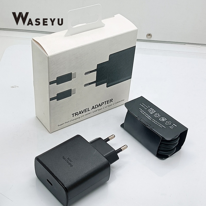 Black, 45W EU Plug+c-c cable+box